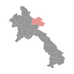 Houaphanh province map, administrative division of Lao Peoples Democratic Republic. Vector illustration.