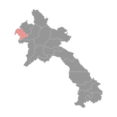 Bokeo province map, administrative division of Lao Peoples Democratic Republic. Vector illustration.