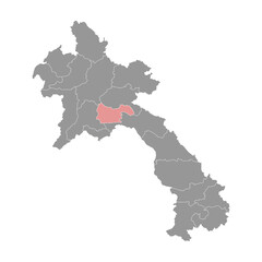 Xaisomboun province map, administrative division of Lao Peoples Democratic Republic. Vector illustration.