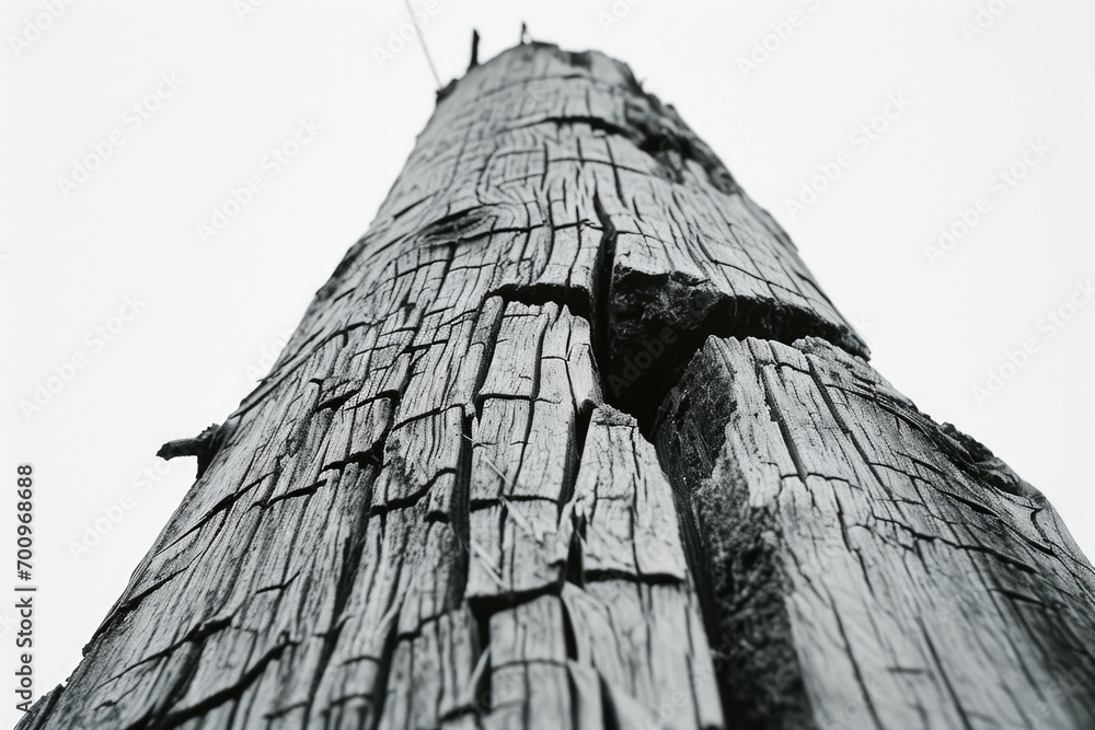 Poster A black and white photo of a telephone pole. Suitable for various applications