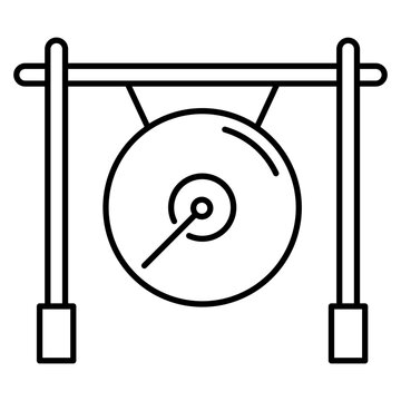 Gong black outline icon, related to Chinese new year theme. use for web, digital and app development