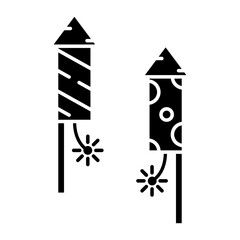 Firecrackers glyph icon, related to Chinese new year theme. use for web, digital and app development