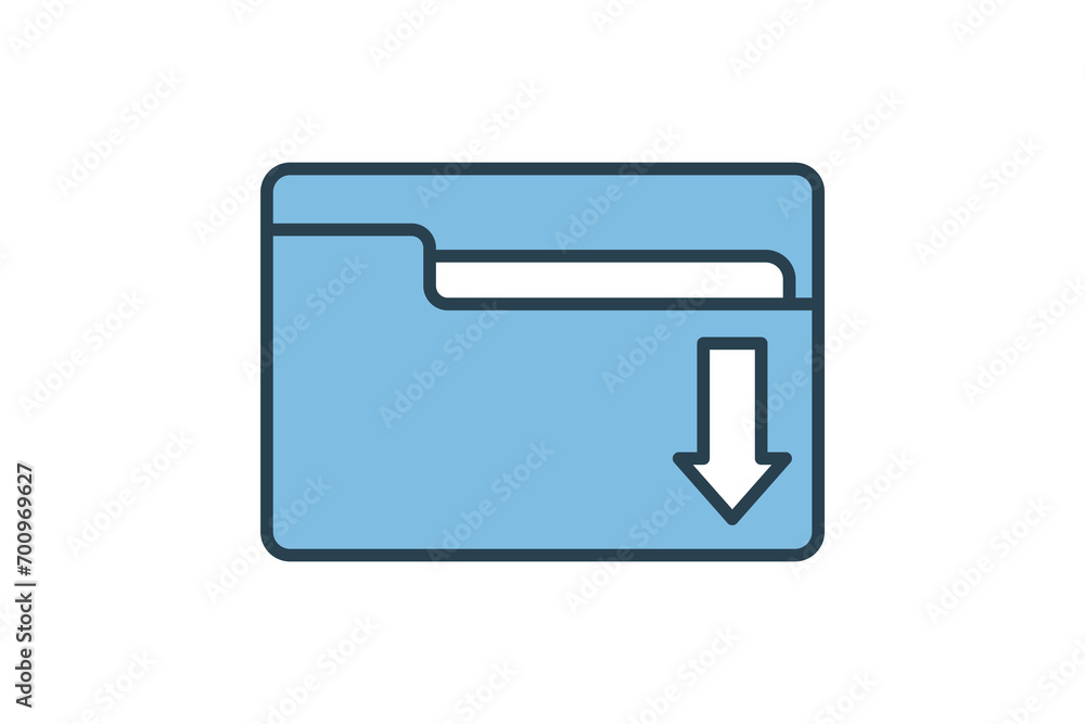 Poster download folder icon. icon related to download. suitable for web site, app, user interfaces, printab