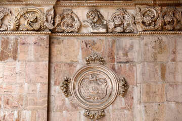 Immaculate Conception cathedral, Cuenca, Ecuador. Reliefs