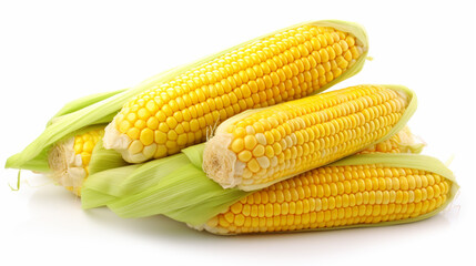 Fresh corn isolated on white background