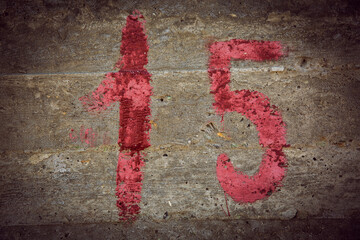 Number 15 on the wall