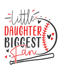 Little daughter biggest fan baseball love, Baseball SVG Bundle,  Baseball Quote Bundle, Proud Baseball Family Shirt