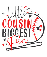 Little cousin biggest fan baseball love, Baseball SVG Bundle - Baseball Quote Bundle, Proud Baseball Family Shirt