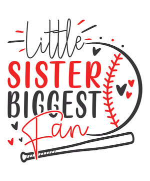 Little sister biggest fan baseball love, Baseball SVG Bundle - Baseball Quote Bundle, Proud Baseball Family Shirt