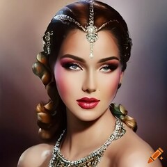 Beautiful portrait of a woman with jewelry