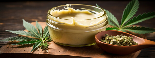 hemp butter is vegetable oil derived - obrazy, fototapety, plakaty
