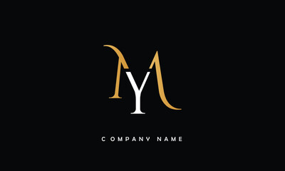 YM, MY, Y, M Abstract Letters Logo Monogram