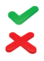 True and false icon. vector