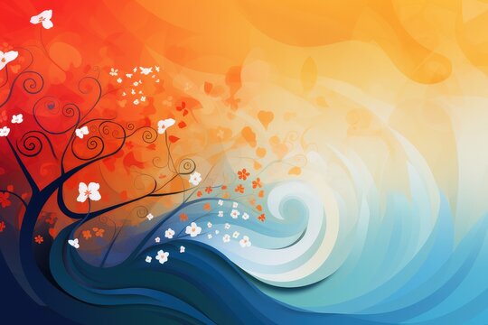 Abstract floral background with place for your text. Abstract background for February 21: Language Movement Day 
