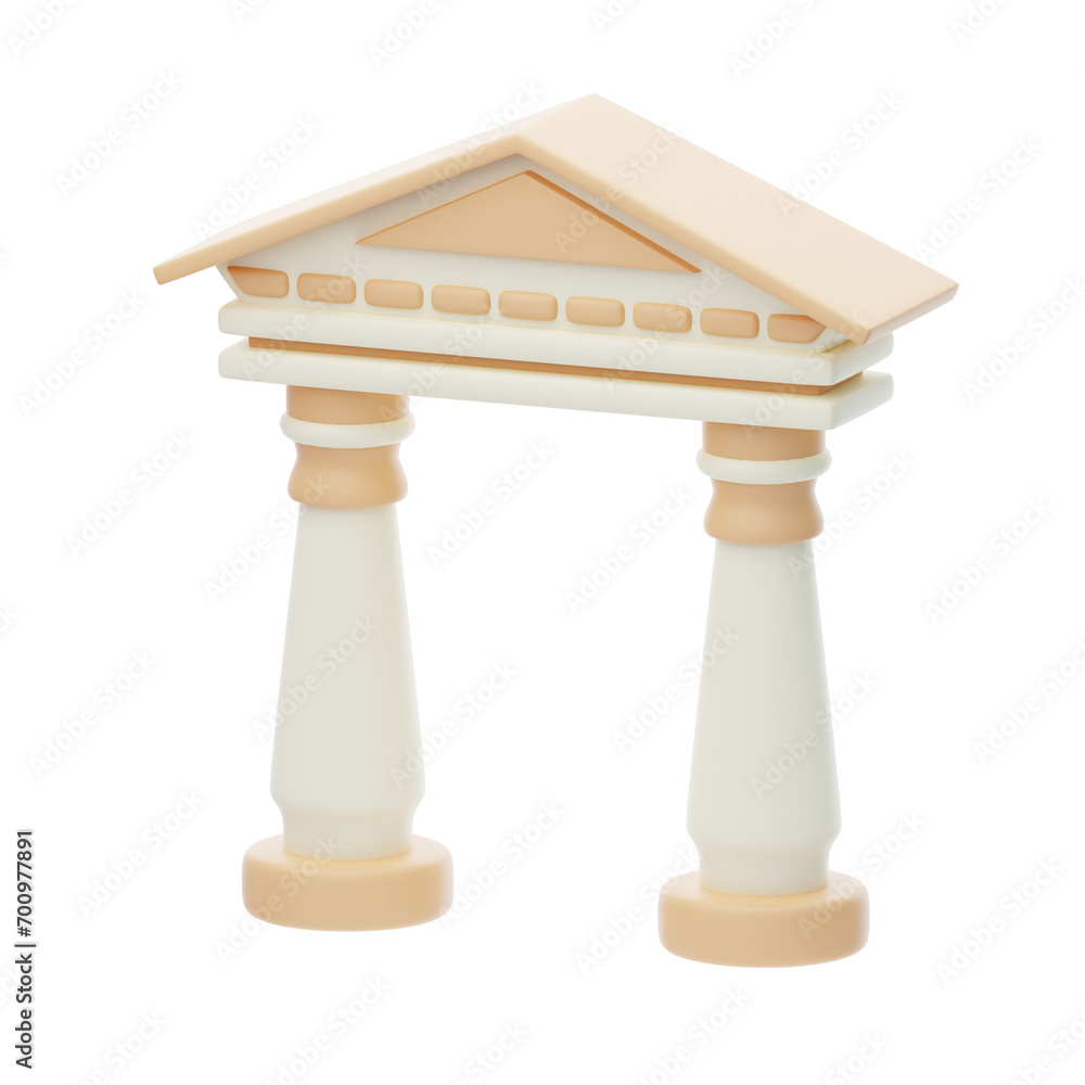 Poster 3d model of a white-themed entrance. white-colored entrance model for a clean and modern aesthetic. 