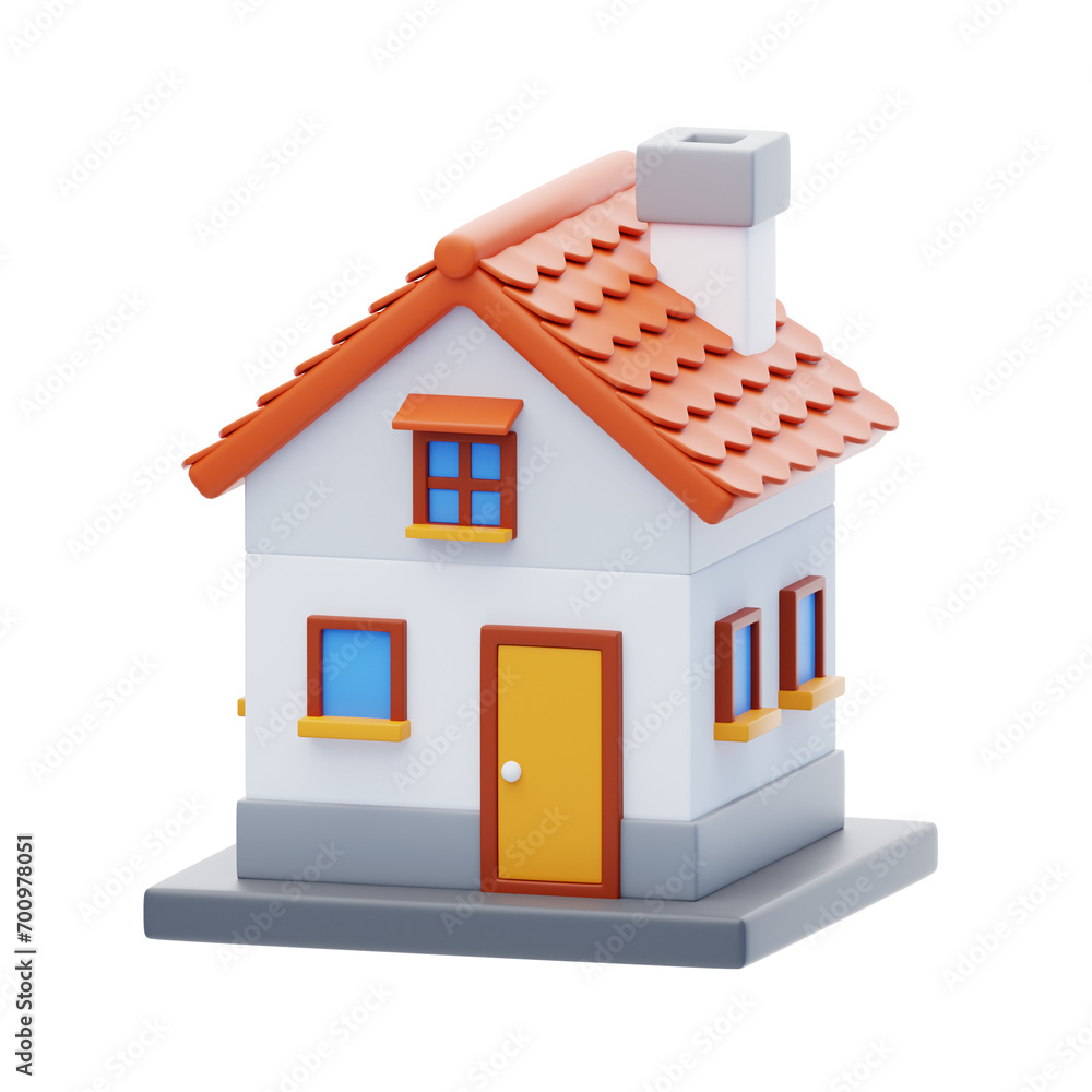 Poster house model for a cozy aesthetic. captivating 3d representation of a house. 3d illustration, 3d elem
