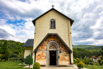 Naklejka premium Moraca orthodox monastery, Kolasin province, central Montenegro