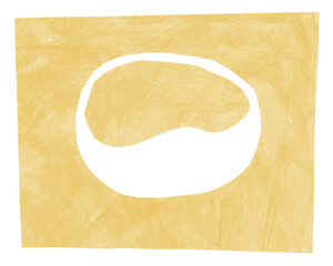 Hand drawn watercolor gold background. Ocher texture paper. Сut out watercolor design element. Yellow watercolor brush. Wax crayon textures.