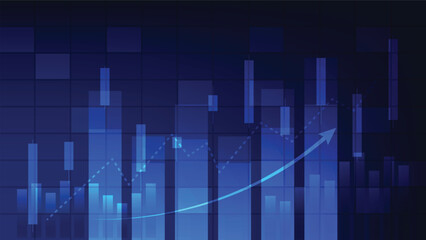 finance background with stock market statistic trend with candlesticks and bar chart
 - obrazy, fototapety, plakaty