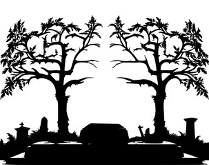 tomb silhouette on isolated background