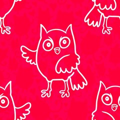funny animal owl seamless abstract pattern background fabric fashion design print wrapping paper digital illustration texture wallpaper textile colorful image 