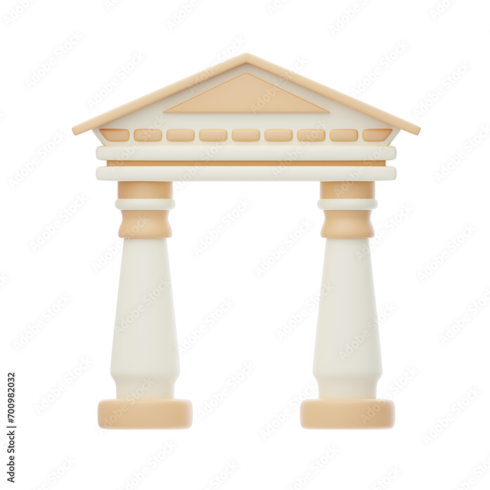 Poster 3d model of a white-themed entrance. white-colored entrance model for a clean and modern aesthetic. 