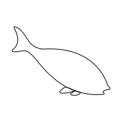 Continuous single-line art of fish. Cute fish one-line drawing vector and illustration
