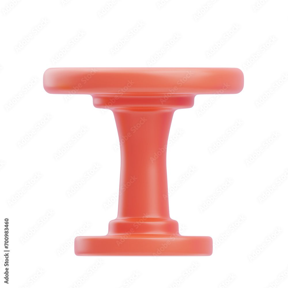 Poster 3d model of a red circle table. red circle table model for an eye-catching aesthetic. 3d illustratio