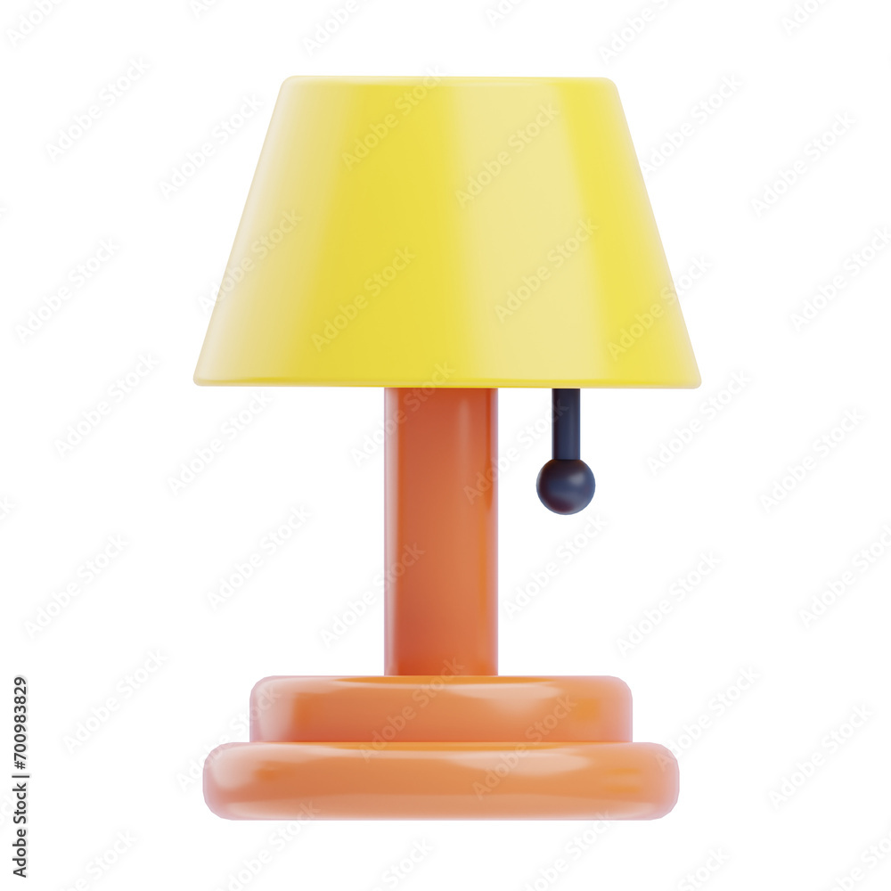 Poster 3d model of a yellow and brown floor lamp. yellow and brown floor lamp model for a warm and vibrant.