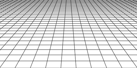 Obraz premium black white perspective grid background