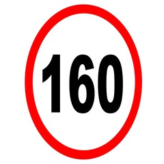 Road speed limit 160.road sign