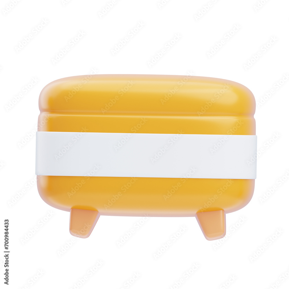 Poster 3d model of a yellow square table. yellow square table design for a bright and contemporary living. 