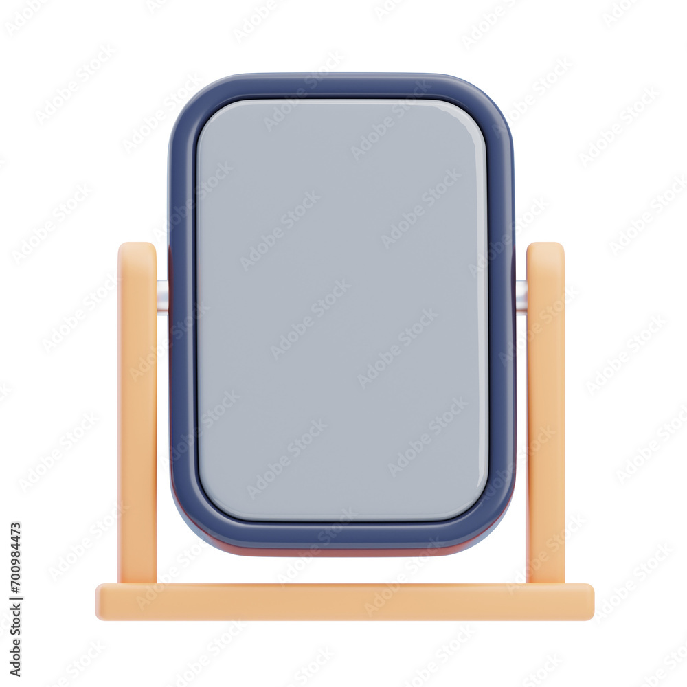 Poster 3d model of a standing mirror with black frame. black frame standing mirror design for a sleek. 3d i
