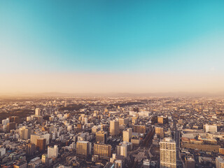 Fototapeta na wymiar 静岡県浜松市にある浜松アクトタワーからの夕方の眺望, 