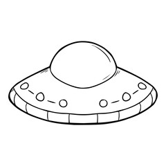 UFO illustration hand drawn outline sketch vector