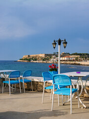 View towards the Venetian Fortezza Castle, City of Rethymno, Rethymno Region, Crete, Greece