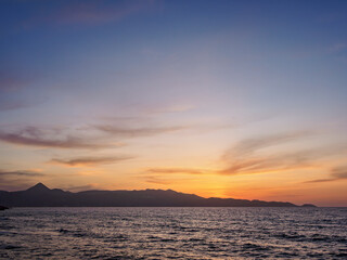 Naklejka na ściany i meble Coast of Heraklion at dusk, City of Heraklion, Crete, Greece