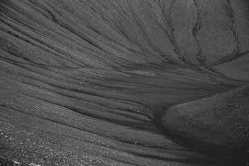 Black and white sand in a volcano, texture background
