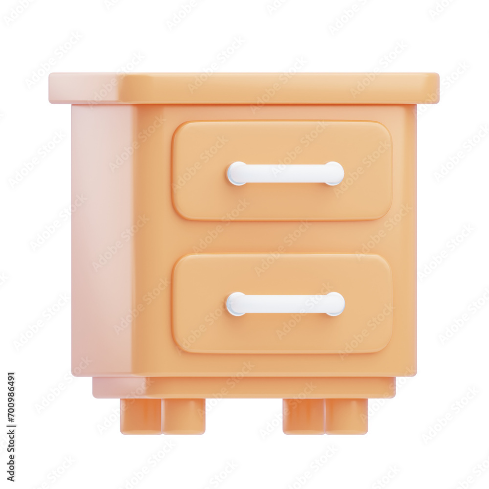 Poster 3d model of a brown drawer. brown drawer model for a warm and earthy aesthetic. 3d illustration, 3d 