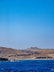 Naklejka premium Coast of Delos Island, Cyclades, Greece