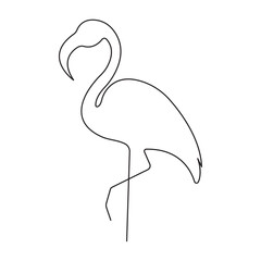 Continuous single-line art of beautiful flamingo