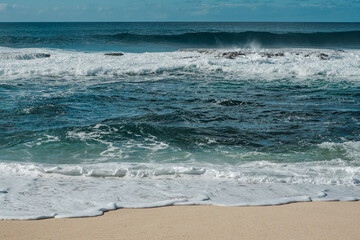 Three Tables / Kalahopele Gulch, Pupukea, North Shore, Oahu North Shore, Hawaii. Waves hitting the...