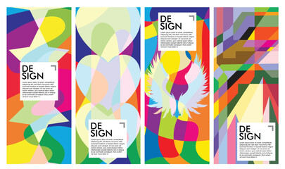 Vector set of abstract creative backgrounds