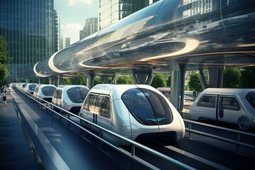Mini Mobility Revolution 3D Animation Futuristic Urban Transit  futuristic AI world high technology 