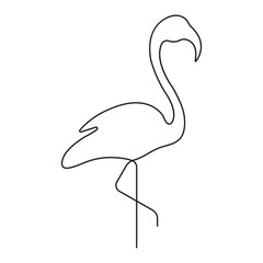 Continuous single-line art of beautiful flamingo