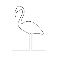 Fototapeta premium Continuous single-line art of beautiful flamingo