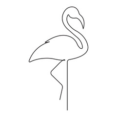 Continuous single-line art of beautiful flamingo