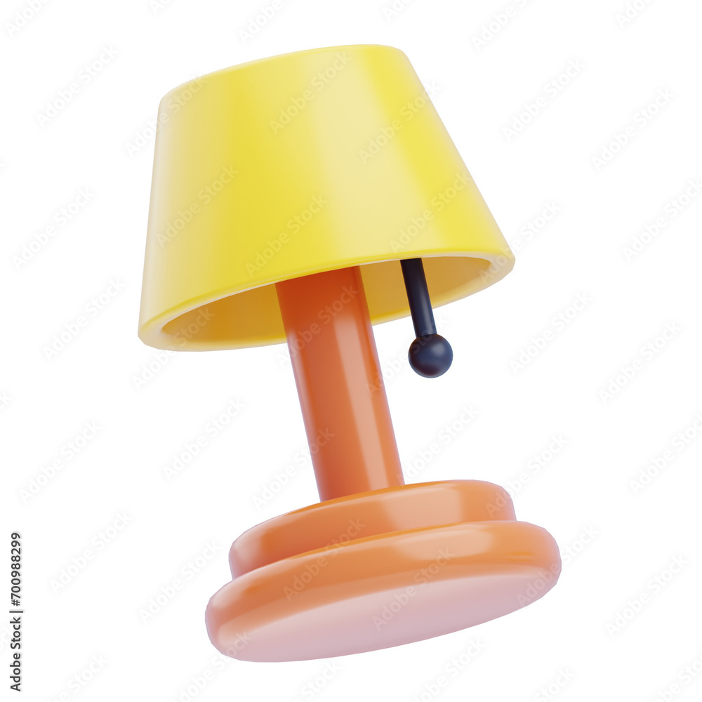 Poster 3d model of a yellow and brown floor lamp. yellow and brown floor lamp model for a warm and vibrant.