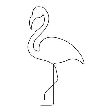 recommend clip art: Continuous single-line art of beautiful flamingo