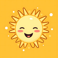 A sun with cartoon face.